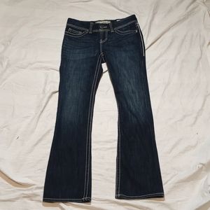 2012 BKE ADDISON BOOT CUT JEANS WOMENS 28 MID RISE 6 REG THE BUCKLE FLAP POCKET